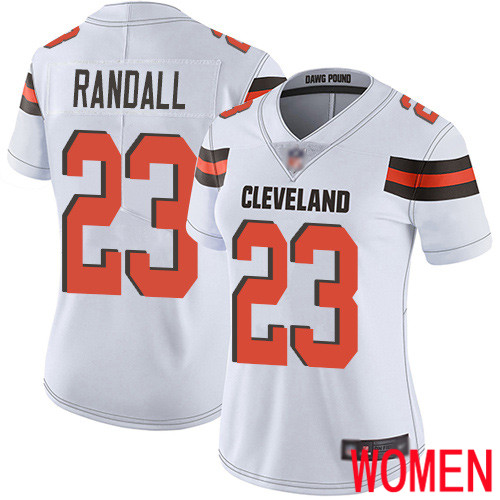 Cleveland Browns Damarious Randall Women White Limited Jersey #23 NFL Football Road Vapor Untouchable->women nfl jersey->Women Jersey